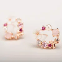 Sweet New Beads Bow Garland Stud Earrings Nhdp147186 main image 2