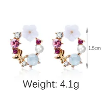 Sweet New Beads Bow Garland Stud Earrings Nhdp147186 main image 4