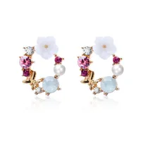 Sweet New Beads Bow Garland Stud Earrings Nhdp147186 main image 5