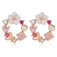 Sweet New Beads Bow Garland Stud Earrings Nhdp147186 main image 6