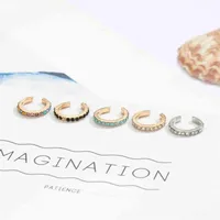 Wholesale Jewelry Lady U Shape Copper Artificial Gemstones Plating Earrings main image 2