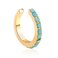 Wholesale Jewelry Lady U Shape Copper Artificial Gemstones Plating Earrings main image 10