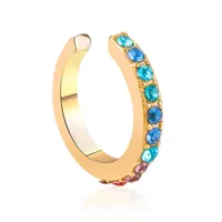 Wholesale Jewelry Lady U Shape Copper Artificial Gemstones Plating Earrings sku image 1