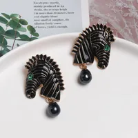 Fashion Horse Stoving Varnish Alloy Artificial Gemstones Earrings Ear Studs main image 5