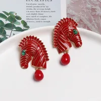 Fashion Horse Stoving Varnish Alloy Artificial Gemstones Earrings Ear Studs main image 6