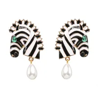 Fashion Horse Stoving Varnish Alloy Artificial Gemstones Earrings Ear Studs main image 2
