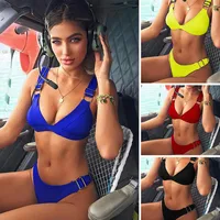Fashion Solid Color Bikini Split Nhnm140646 main image 1