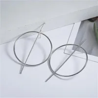 Simple Circle Hollow Long Earrings Nhpf141071 main image 2