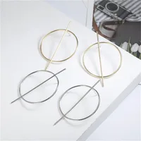 Simple Circle Hollow Long Earrings Nhpf141071 main image 3