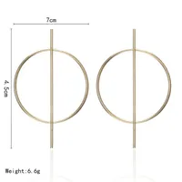Simple Circle Hollow Long Earrings Nhpf141071 main image 4