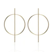 Simple Circle Hollow Long Earrings Nhpf141071 main image 5