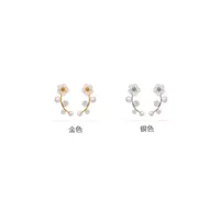Flower Plating Alloy Artificial Gemstones Earrings main image 5