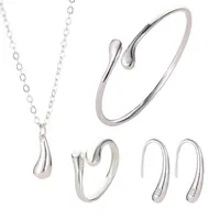 Fashion Plated Drop-shaped Necklace Earrings Ring Bracelet Set Nhdp151435 main image 1