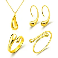 Fashion Plated Drop-shaped Necklace Earrings Ring Bracelet Set Nhdp151435 main image 7