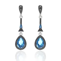 Fashion Water Droplets Plating Alloy Artificial Gemstones Earrings main image 5