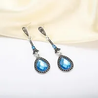 Fashion Water Droplets Plating Alloy Artificial Gemstones Earrings main image 4