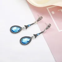 Fashion Water Droplets Plating Alloy Artificial Gemstones Earrings main image 3