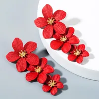 Fashion Flower Stoving Varnish Alloy No Inlaid Earrings main image 3