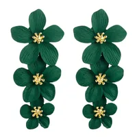 Fashion Flower Stoving Varnish Alloy No Inlaid Earrings main image 5