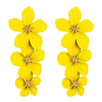 Fashion Flower Stoving Varnish Alloy No Inlaid Earrings main image 7