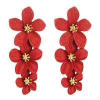 Fashion Flower Stoving Varnish Alloy No Inlaid Earrings main image 8