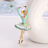 Temperament Alloy Artificial Gem Ballerina Girl Brooch Nhdr152945 main image 2