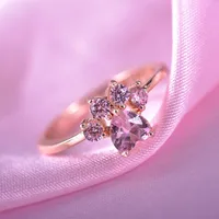 Cute Cartoon Opening Adjustable Footprint Zircon Ring Nhdp154420 main image 3