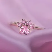 Cute Cartoon Opening Adjustable Footprint Zircon Ring Nhdp154420 main image 4