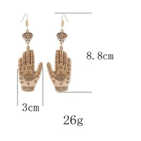 Retro Simple Alloy Evil Eye Fatima Palm Earrings Nhhn154635 main image 4