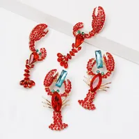 Fashion Lobster Diamond Alloy Acrylic Earrings Ear Studs main image 1