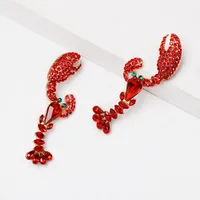 Fashion Lobster Diamond Alloy Acrylic Earrings Ear Studs main image 2