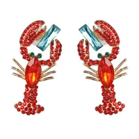 Fashion Lobster Diamond Alloy Acrylic Earrings Ear Studs main image 7