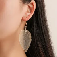 Stylish Temperament Long Openwork Leaves Earrings Nhdp149414 main image 1
