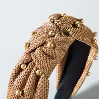 Fashion Pearl Velvet Bow Headband Nhln149542 main image 3