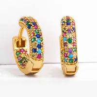 New Copper Inlaid Zircon Color Hoop Earrings Nhas149866 main image 1