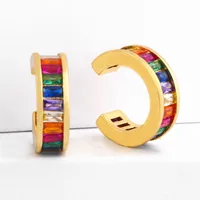 New Copper Inlaid Zircon Color Hoop Earrings Nhas149866 main image 2