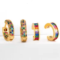 New Copper Inlaid Zircon Color Hoop Earrings Nhas149866 main image 3
