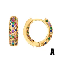 New Copper Inlaid Zircon Color Hoop Earrings Nhas149866 sku image 1