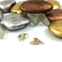 Earrings Gold Plated Silver Dinosaur Little Monster Earrings Wholesale sku image 4