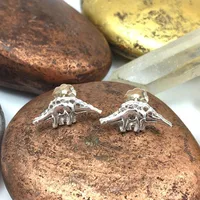 Earrings Gold Plated Silver Dinosaur Little Monster Earrings Wholesale sku image 2
