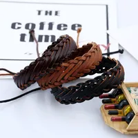 Wholesale Retro Personality Male Imitation Leather Bracelet Woven Multilayer Bracelet main image 2