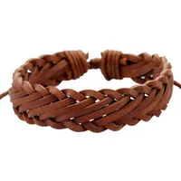 Wholesale Retro Personality Male Imitation Leather Bracelet Woven Multilayer Bracelet sku image 3