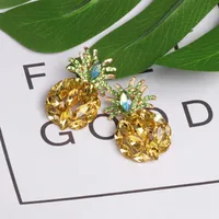 New Jewelry Rhinestone Crystal Pineapple Earrings Fruit Earrings main image 1