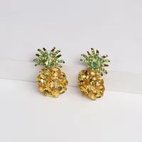 New Jewelry Rhinestone Crystal Pineapple Earrings Fruit Earrings main image 2