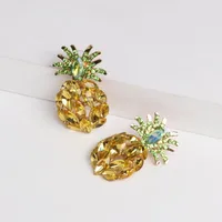 New Jewelry Rhinestone Crystal Pineapple Earrings Fruit Earrings main image 3