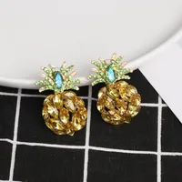 New Jewelry Rhinestone Crystal Pineapple Earrings Fruit Earrings main image 4