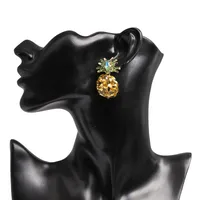 New Jewelry Rhinestone Crystal Pineapple Earrings Fruit Earrings main image 5