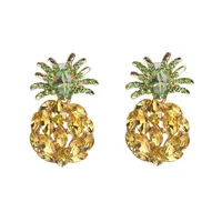 New Jewelry Rhinestone Crystal Pineapple Earrings Fruit Earrings sku image 1