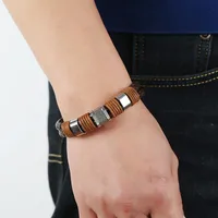 Fashion Geometric Pu Leather No Inlaid Unisex Bracelets main image 4