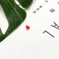 Sweet Cute Little Red Heart Love Necklace Female Drip Oil Red Peach Heart Short Necklace main image 2